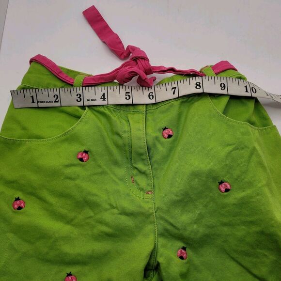 Gymboree Summer Green Chino Lady Bug Shorts Girls Size 7 Adjustable Waist - Picture 8 of 8